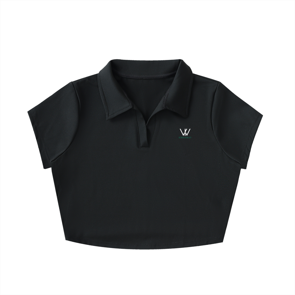 Kingsway V-Neck Lapel Crop Top