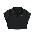 Kingsway V-Neck Lapel Crop Top