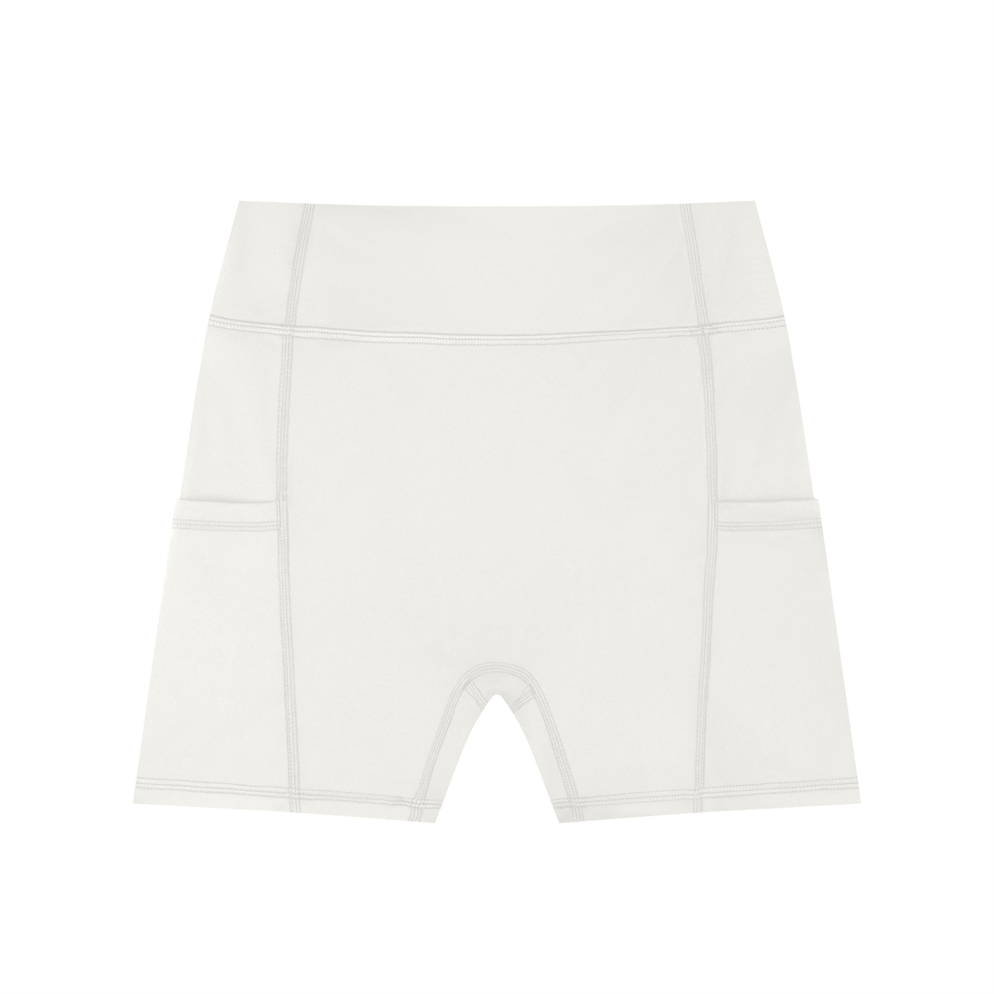 Women's High-Waisted Kingsway Pocket Biker Shorts - White
