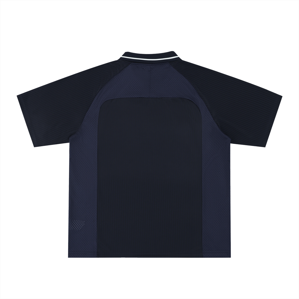 Striped V-Neck Kingsway Jersey - Navy