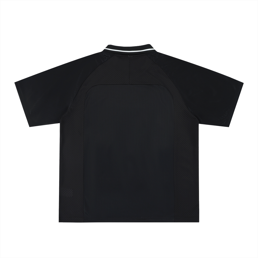 Striped V-Neck Kingsway Jersey - Black