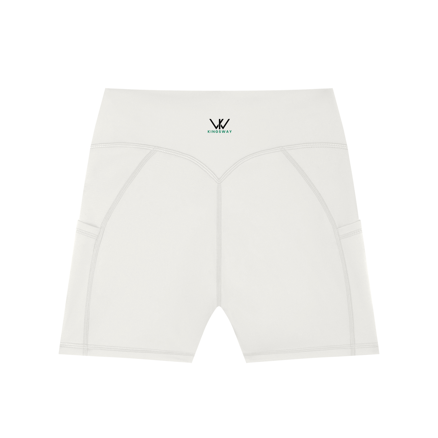 Women's High-Waisted Kingsway Pocket Biker Shorts - White