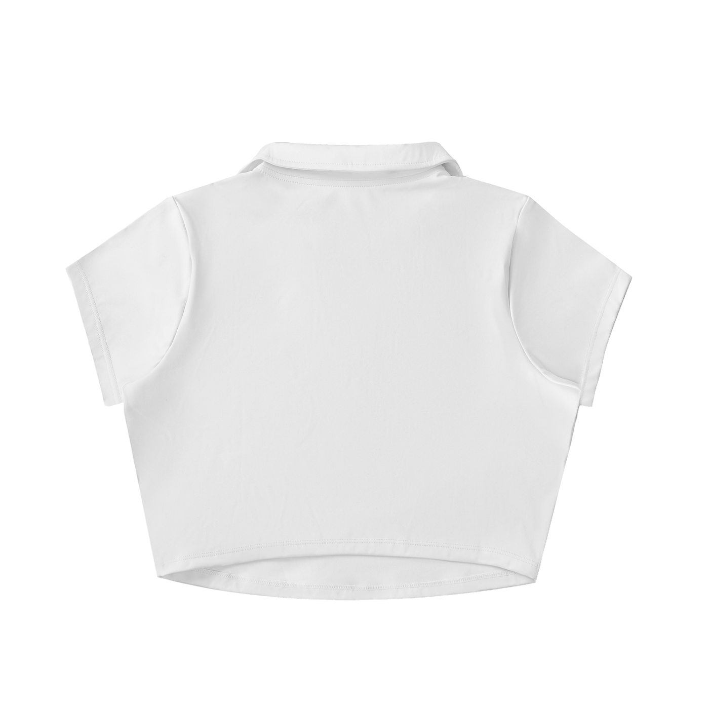 Kingsway V-Neck Lapel Crop Top - White
