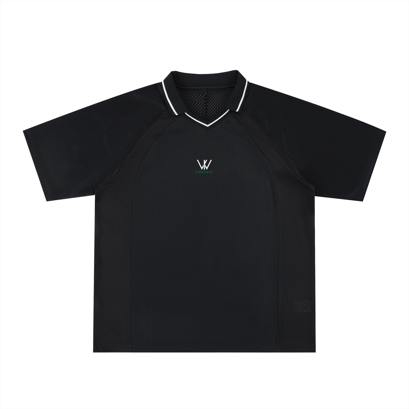 Striped V-Neck Kingsway Jersey - Black