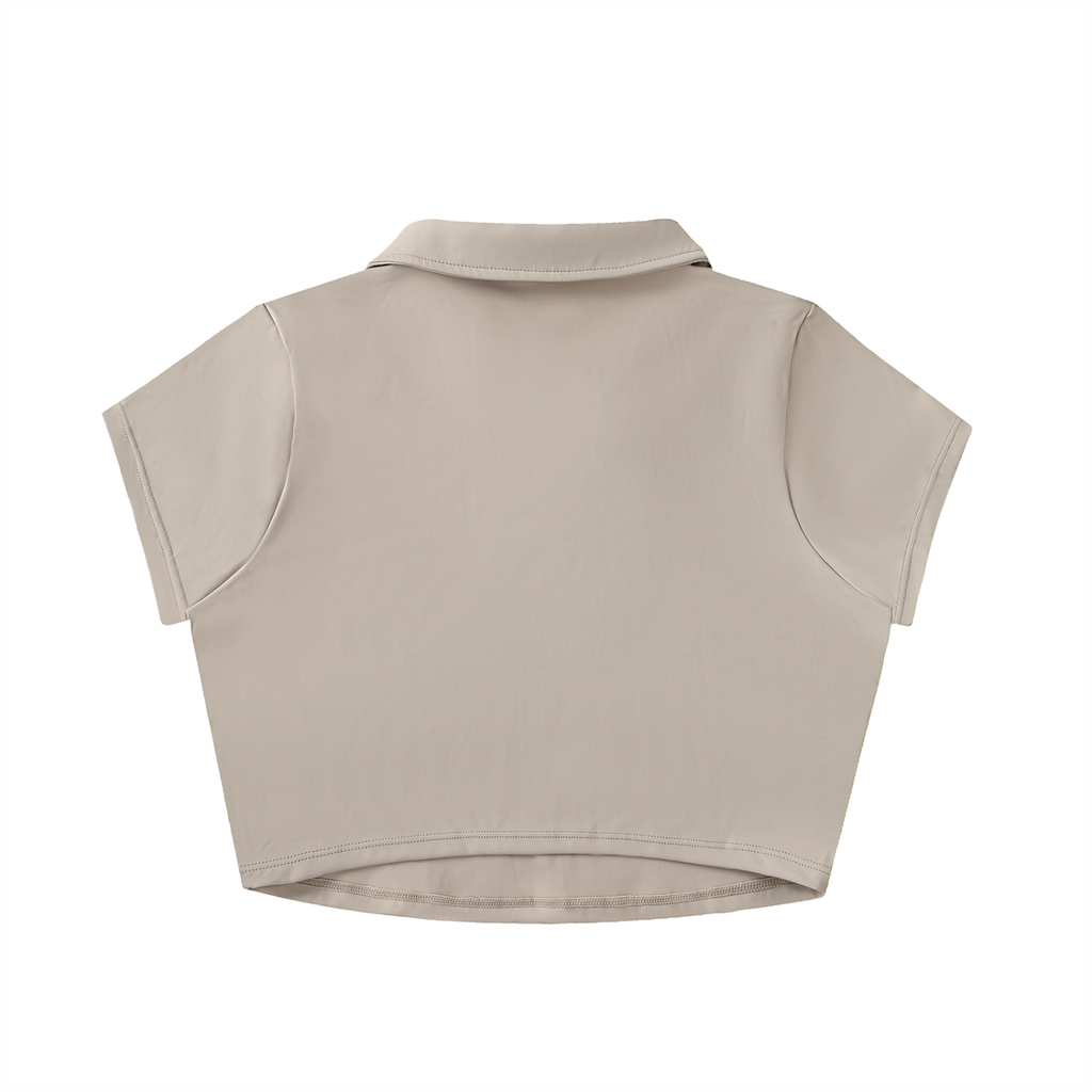 Kingsway V-Neck Lapel Crop Top